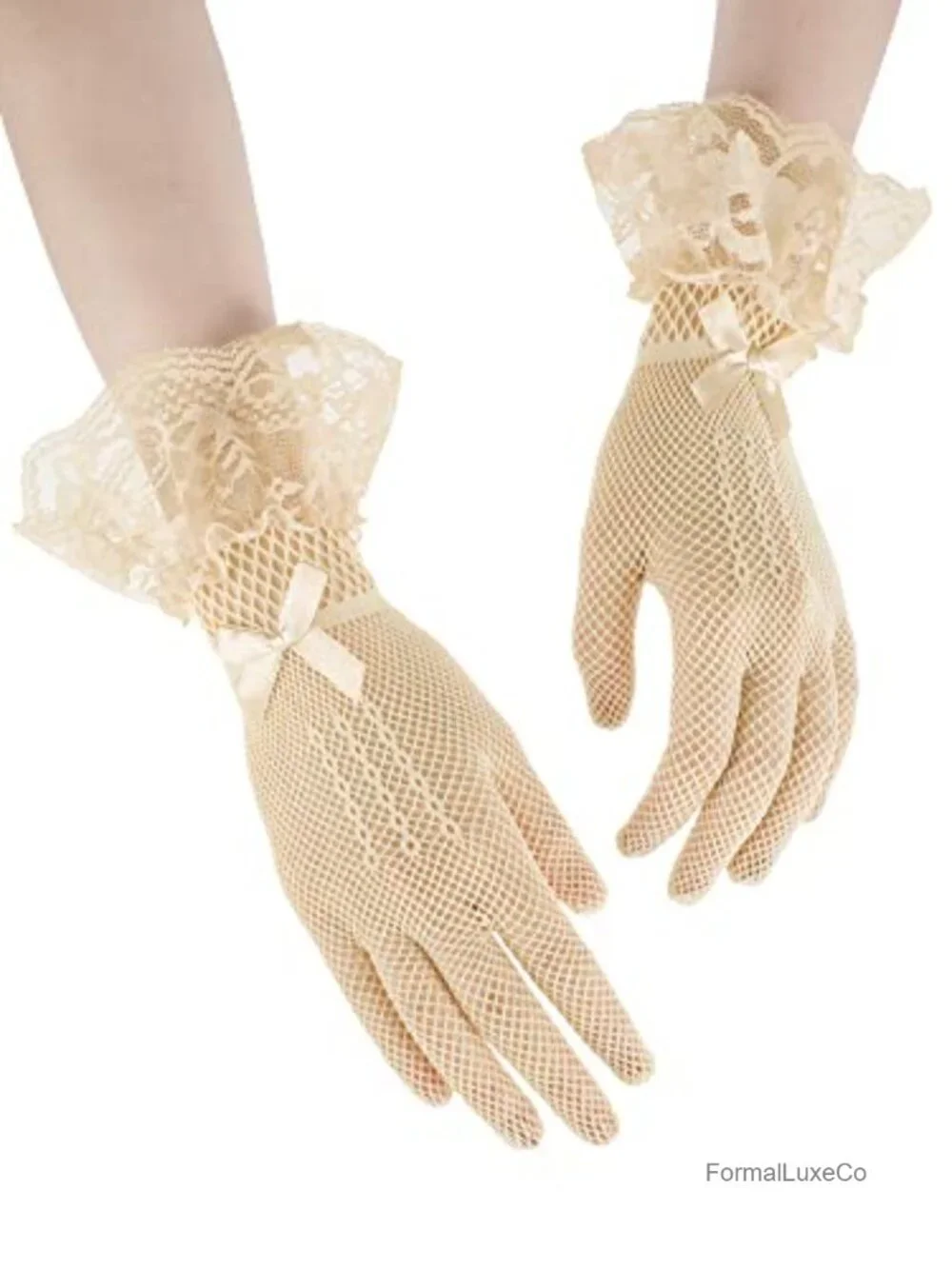 Elegant Lace Short Tea Party Gloves for Women